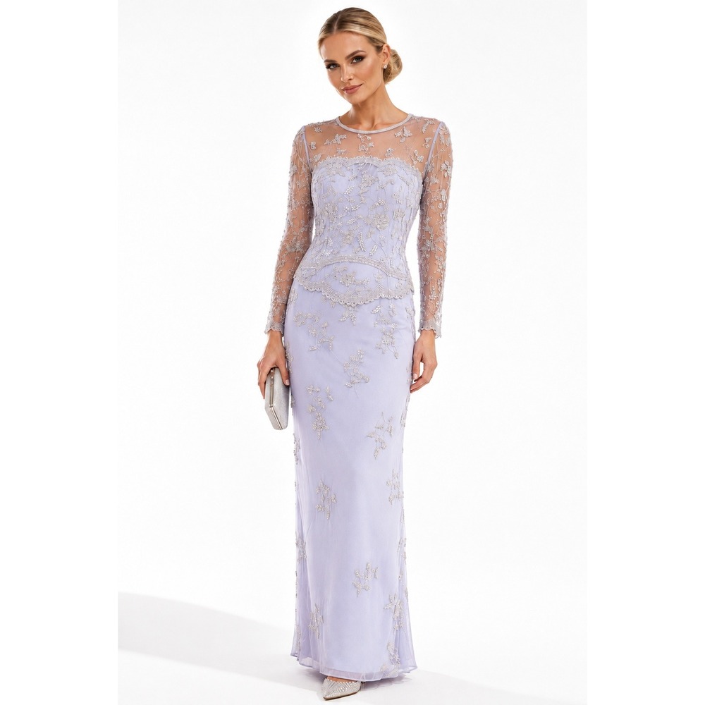 Montage by Mon Cheri Mother of the Bride Gown Periwinkle Blue Beaded Formal / 10